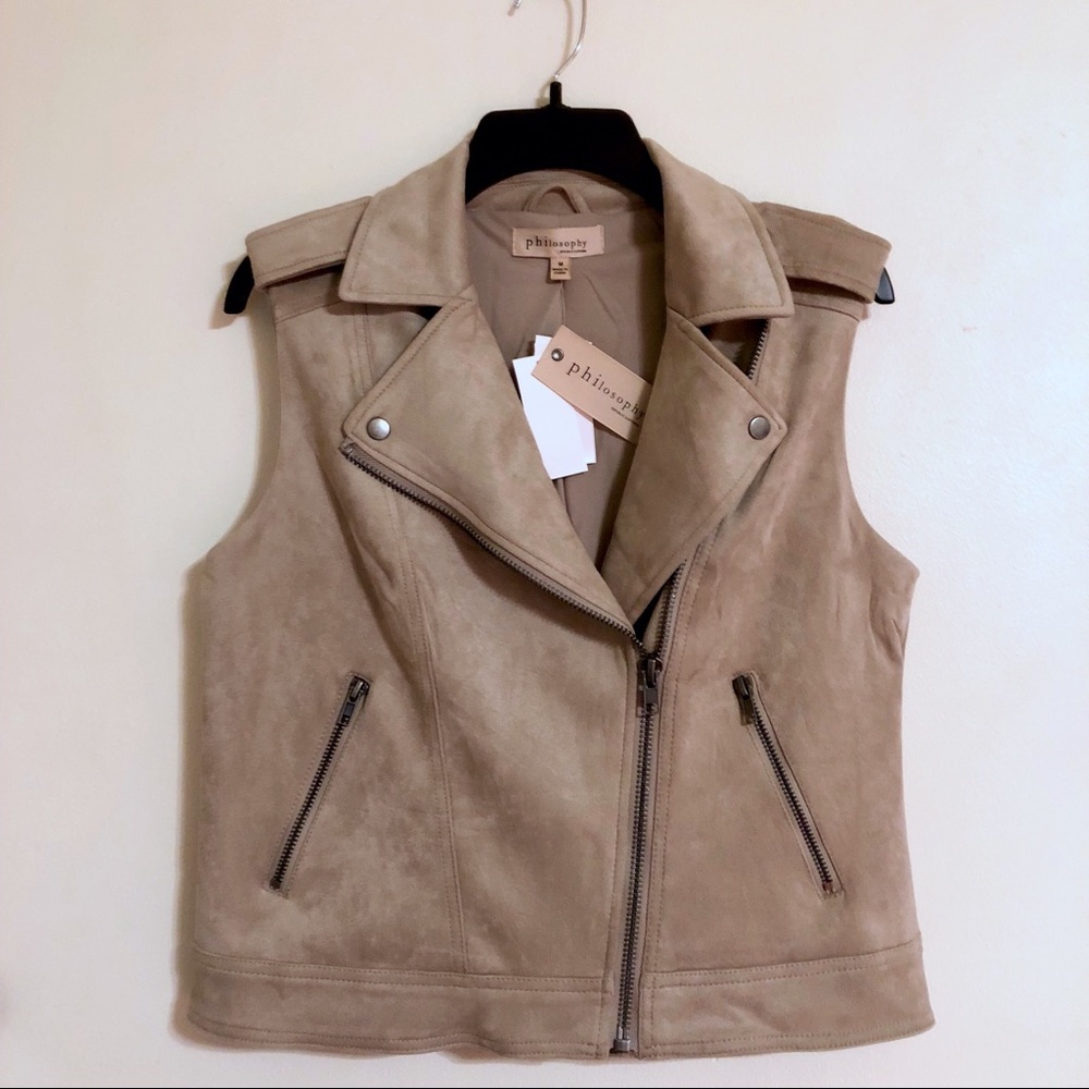 Faux suede vest